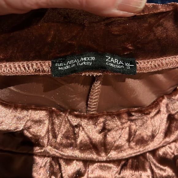 Zara Collection vintage rose crushed Velvet dress - Picture 2 of 3